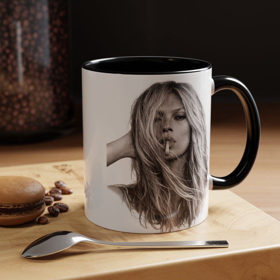 Mug Kate Moss – Portrait Iconique Noir & Blanc | Cadeau Légende de la Mode