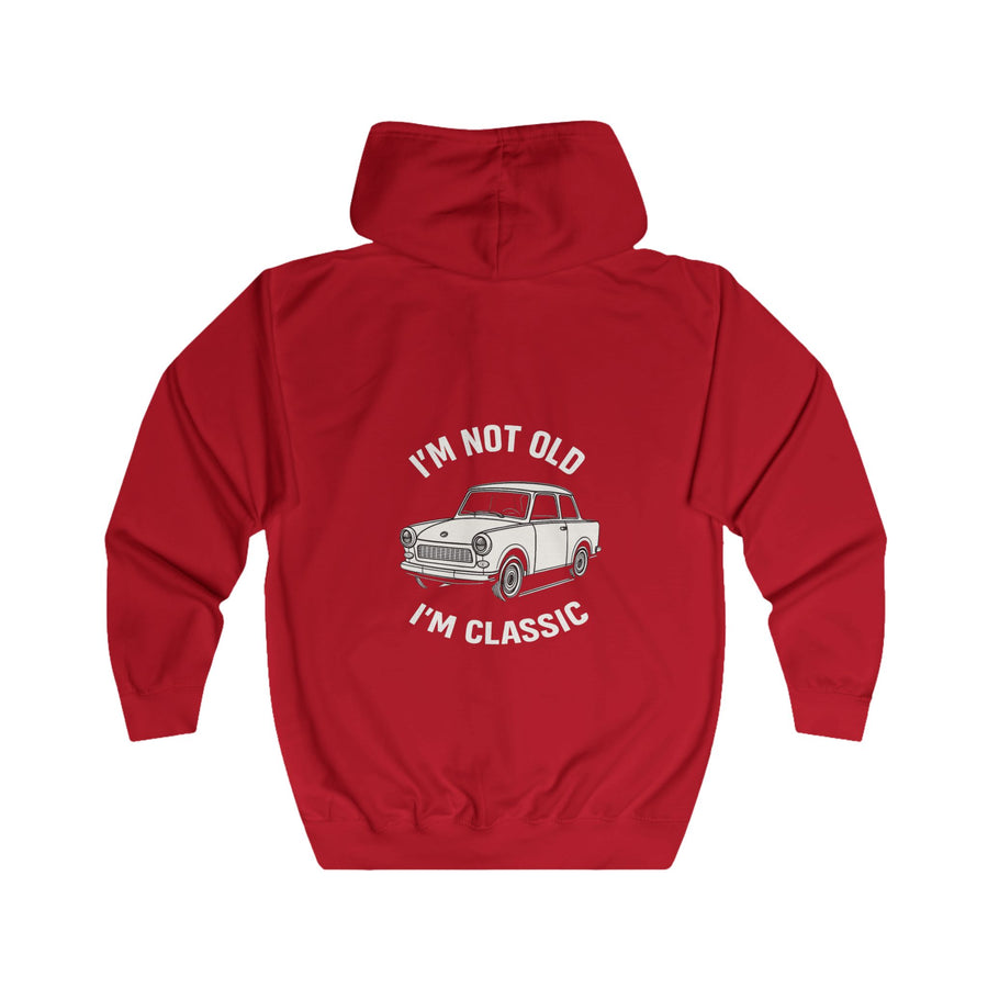 Trabant Linienzeichnung I'm Not Old I'm Classic Zip-Hoodie – Geschenk für DDR-Oldtimer-Fans