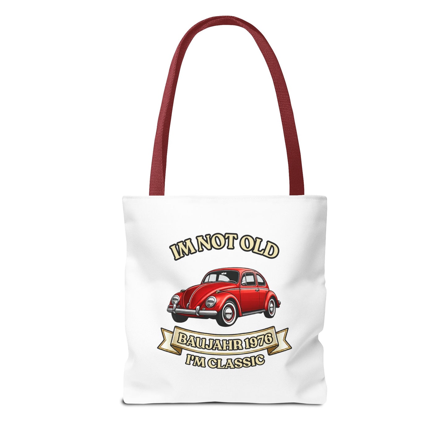 Tote Bag Baujahr 1976 - I'm Not Old I'm Classic - Roter Käfer Oldtimer - 50. Geburtstag Geschenk Stoffbeutel