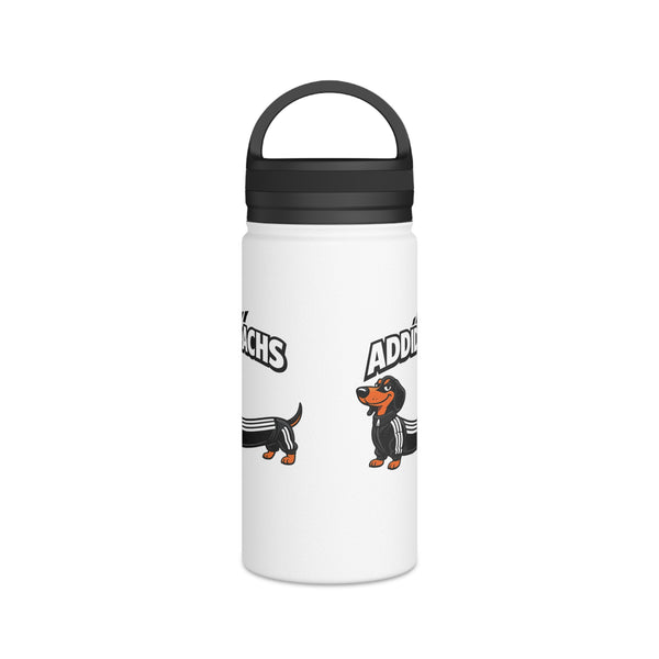 Gourde teckel isotherme en inox avec couvercle à poignée — Cadeau drôle pour fans de teckels & de sport