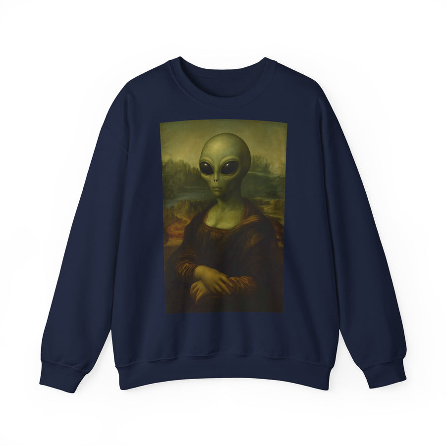 Mona Alien Sweatshirt – Kunstparodie mit Außerirdischer