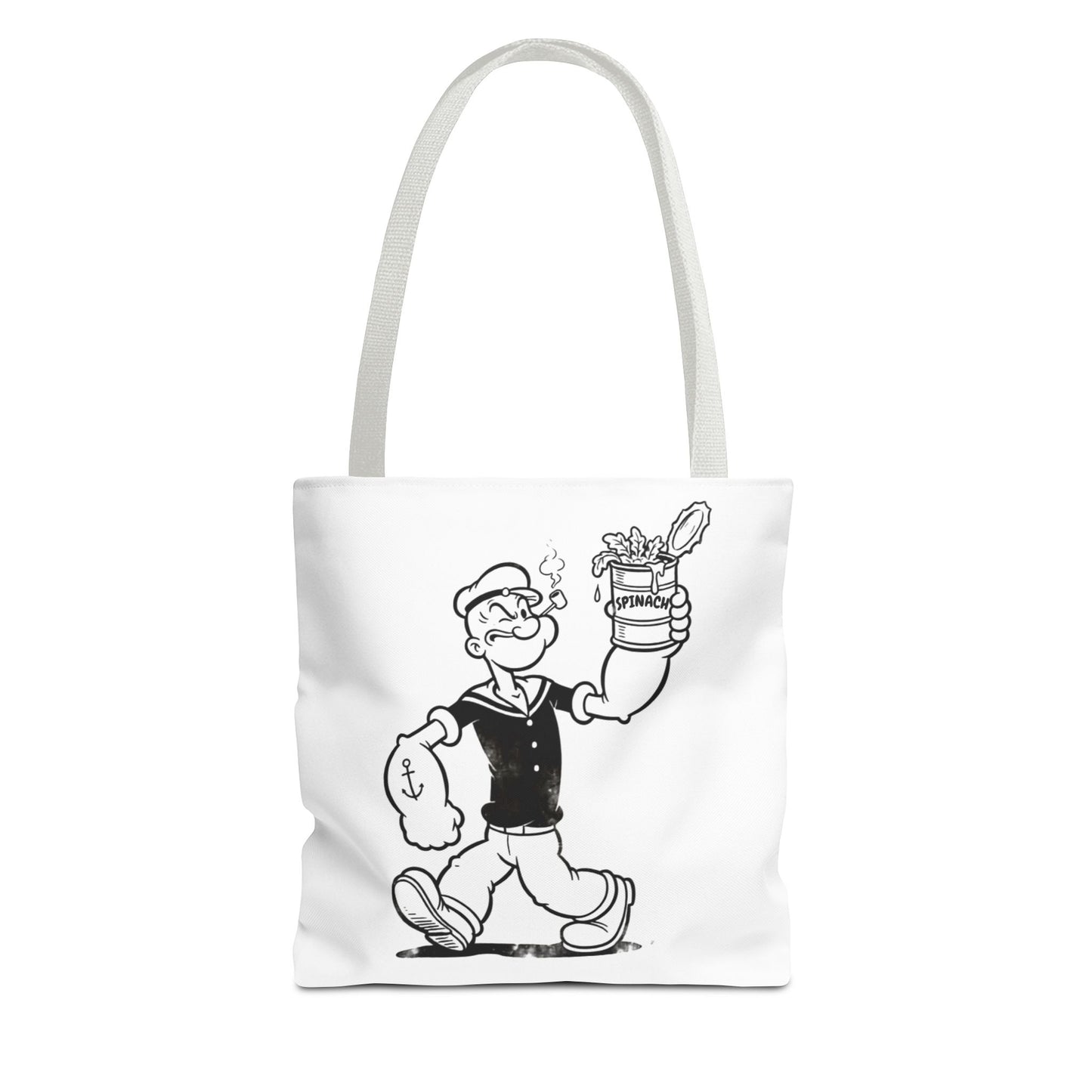 Popeye Spinat Dose Comic Kult Tote Bag – Retro Sailor Beutel aus Polyester, ideal für Comic-Fans & Nostalgiker