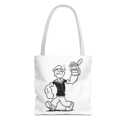 Popeye Spinat Dose Comic Kult Tote Bag – Retro Sailor Beutel aus Polyester, ideal für Comic-Fans & Nostalgiker