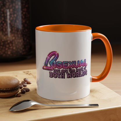 Bisexual Tasse – You Get The Best Of Both Worlds | Bunte Glitzer-Optik Kaffeebecher für Bi Pride & CSD