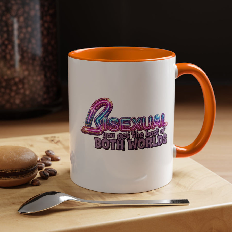 Mug Bisexual – You Get The Best Of Both Worlds | Effet paillettes coloré pour Bi Pride & CSD