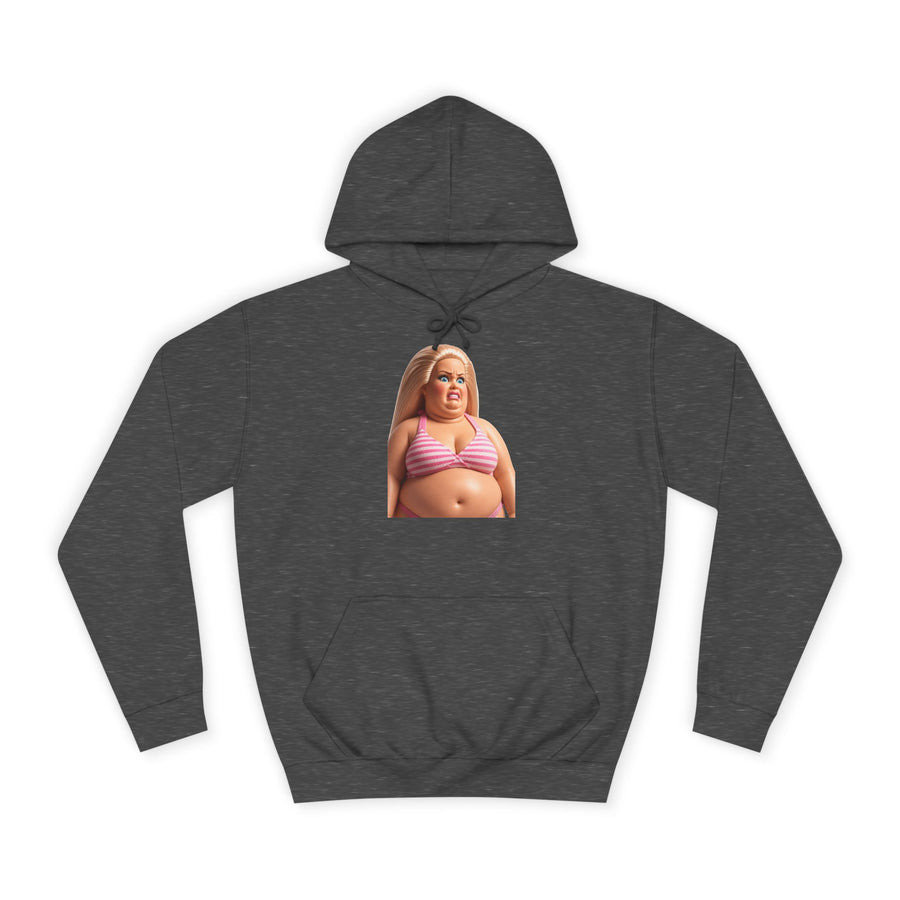 True Insights Genervte Blondine Hoodie – Lustiges Statement-Motiv mit Bikini-Puppe in Charcoal