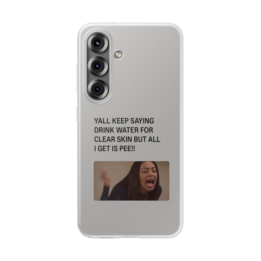 Coque de téléphone mème « Soins de la peau » – « Je ne fais que pisser ! » | Prendre soin de soi avec humour