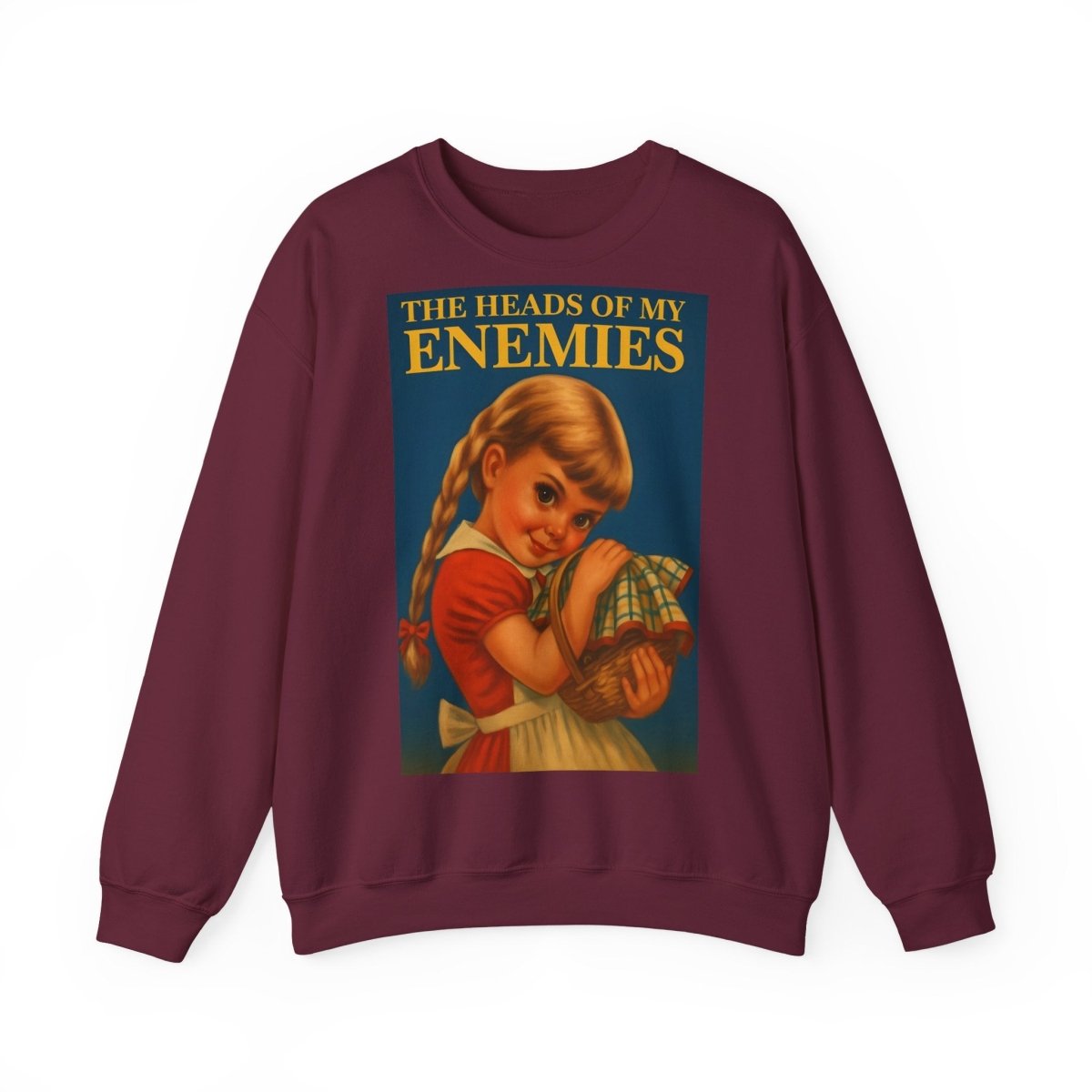 Sweatshirt – Sweatshirt „The Heads of My Enemies“ – Subversive Kunst zum Anziehen | True Insights Design mit Humor