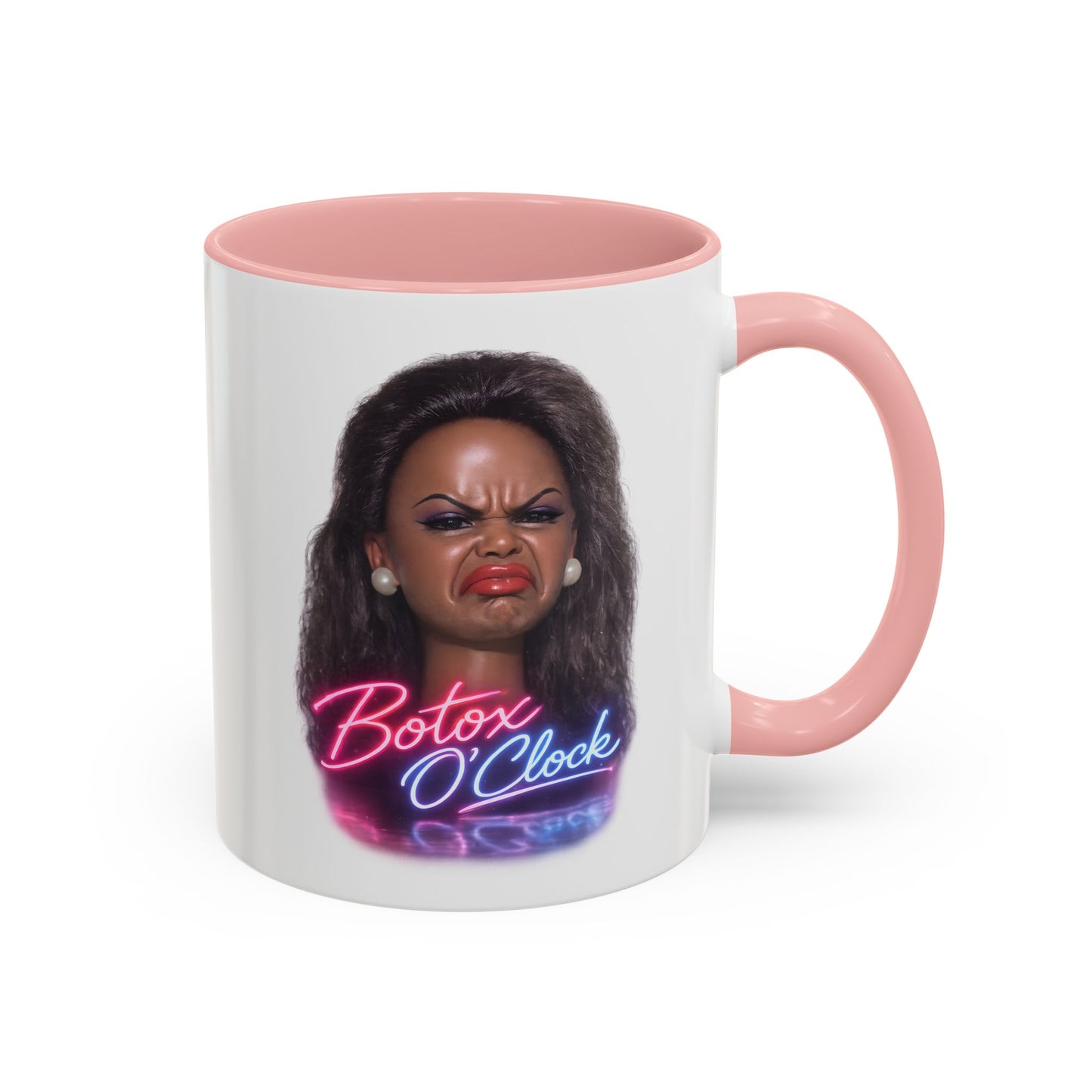 Botox O'Clock Tasse - Lustige Neon Kaffeetasse mit witzigem Grimasse-Motiv, Geschenk für Beauty-Fans & Humor-Liebhaber