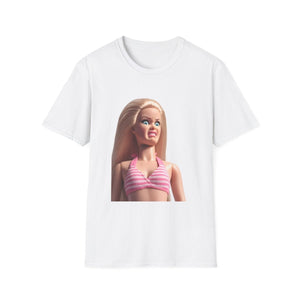 True Insights T-Shirt Judging Doll Puppen-Meme Sarkasmus in Weiß mit skeptisch blickender Puppe