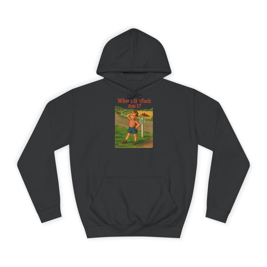 True Insights Where the F*ck Am I? Hoodie – Vintage-Motiv mit nostalgischem Lost-Boy in Jet Black