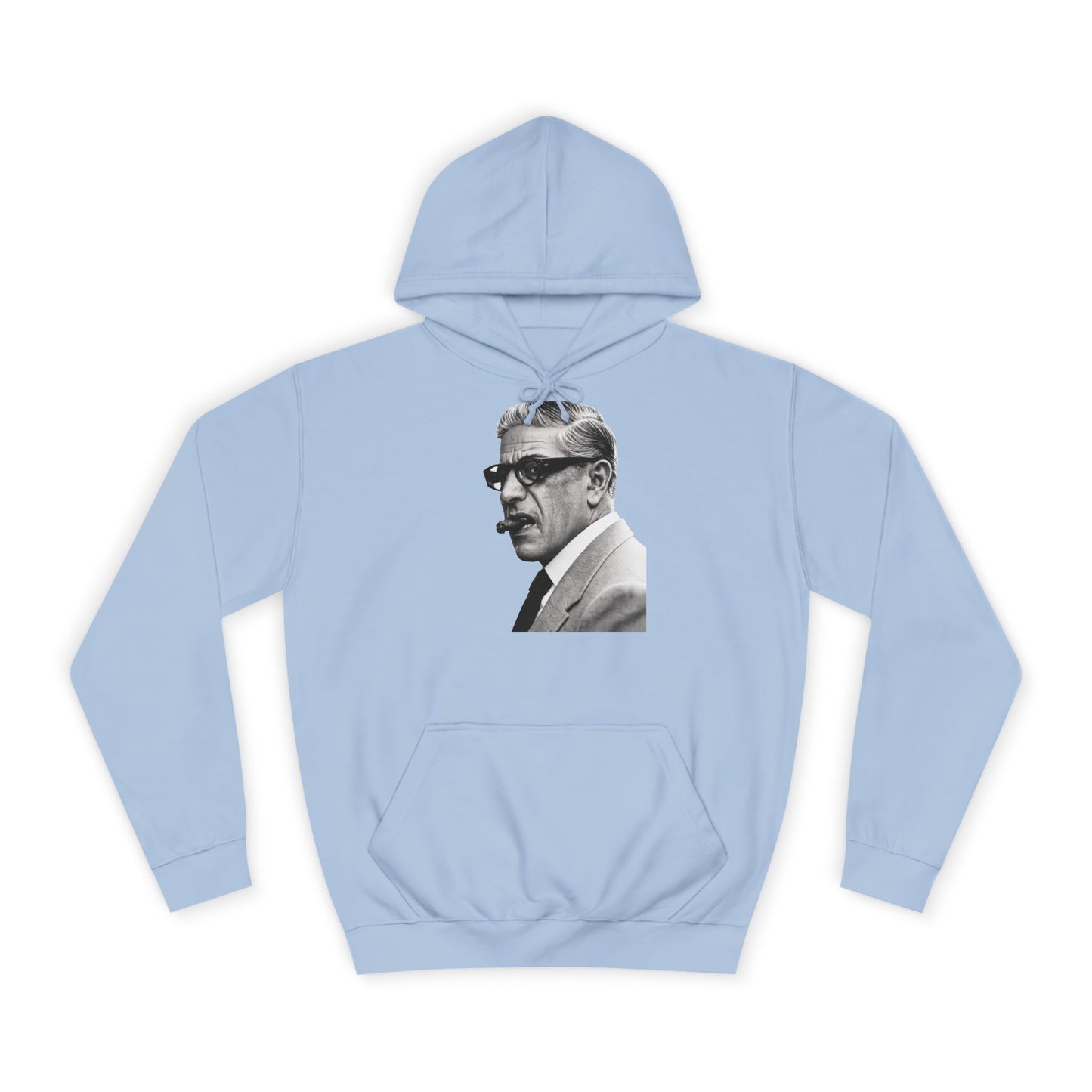 Aristoteles Onassis Hoodie – Ikonisches Portrait mit Zigarre & Brille | Vintage Schwarz-Weiß Kult Kapuzenpullover