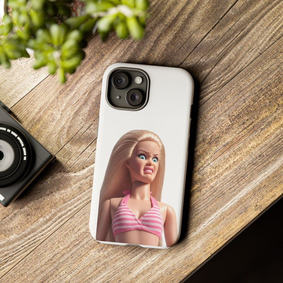 Handyhülle Lustige Pink Doll – Shocking Face Motiv für iPhone & Samsung