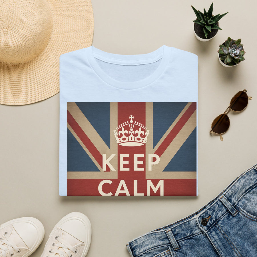 True Insights T-Shirt Keep Calm and Carry On Union Jack Vintage, Vintage British Flag, Geschenk für Briten-Fans