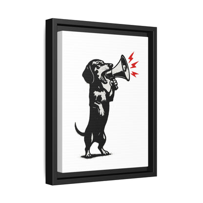 Dog with Megaphone – Satirisches Banksy-inspiriertes Kunstmotiv | Statement Design