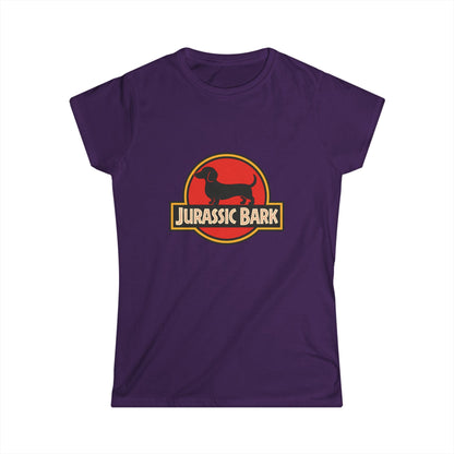 Jurassic Bark Dackel Damen T-Shirt - Lustiges Hunde Shirt für Dackelbesitzer & Filmfans