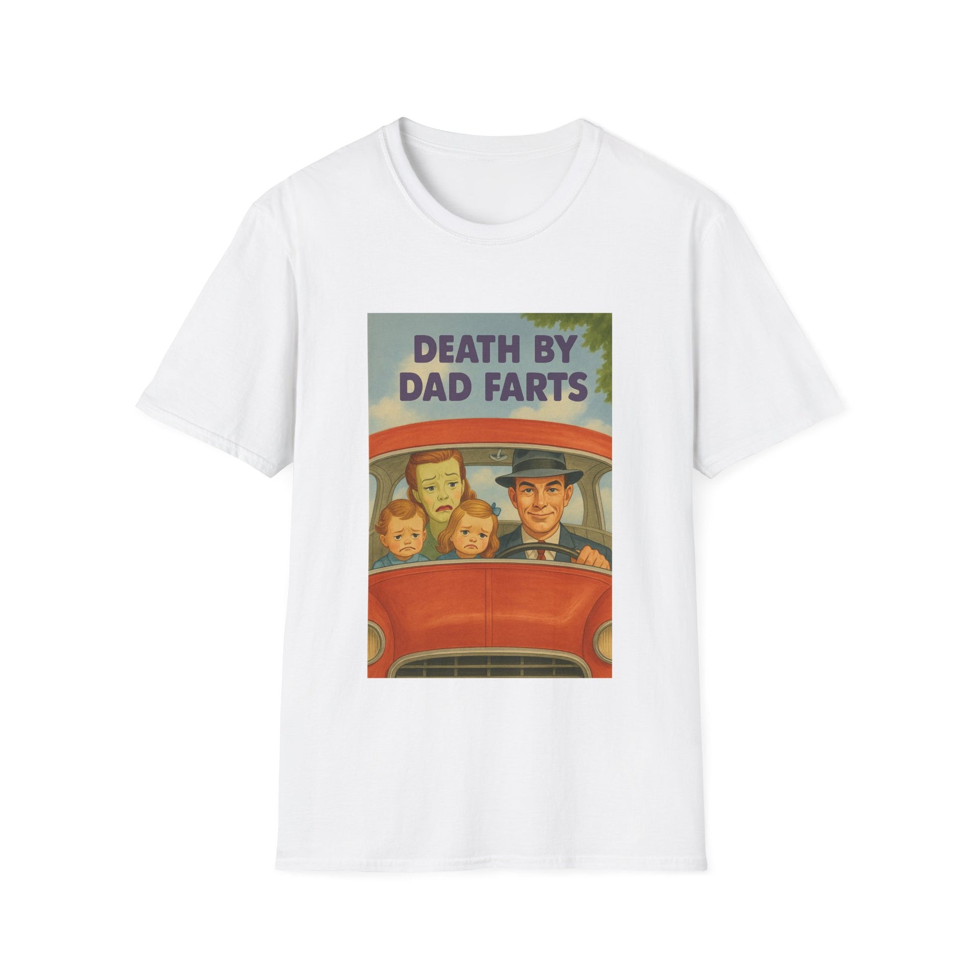 Death by Dad Farts - The retro family drama on your shirt! – Freches Satire-Design für mutige Statements | True Insights