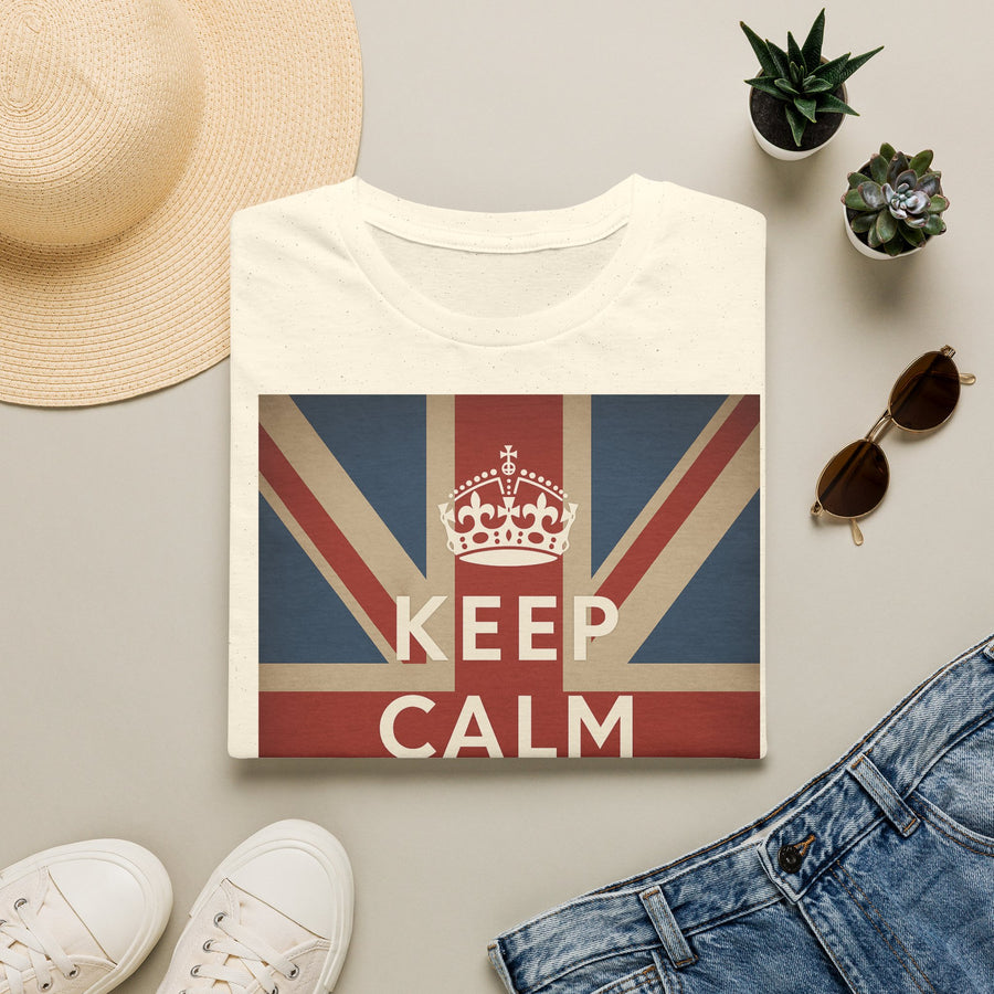 True Insights T-Shirt Keep Calm and Carry On Union Jack Vintage im Alltag, britische Flagge, bequemes Unisex Shirt