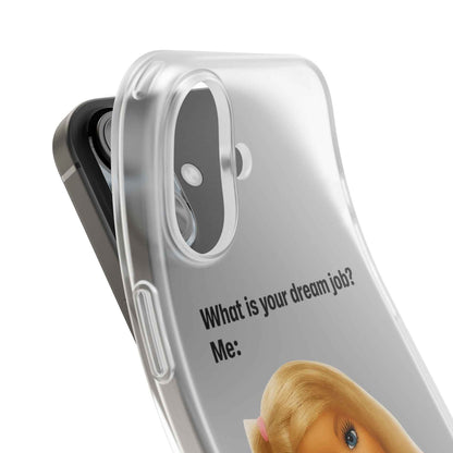 Traumjob Handyhülle – Satirische Anti-Work Phone Case mit Puppen-Illustration