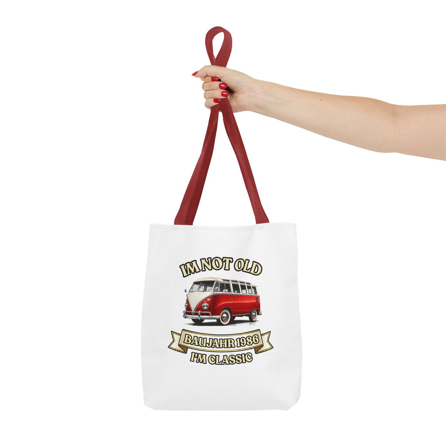 Tote Bag Année 1986 - I'm Not Old I'm Classic - Motif Bus Vintage pour les 40 ans