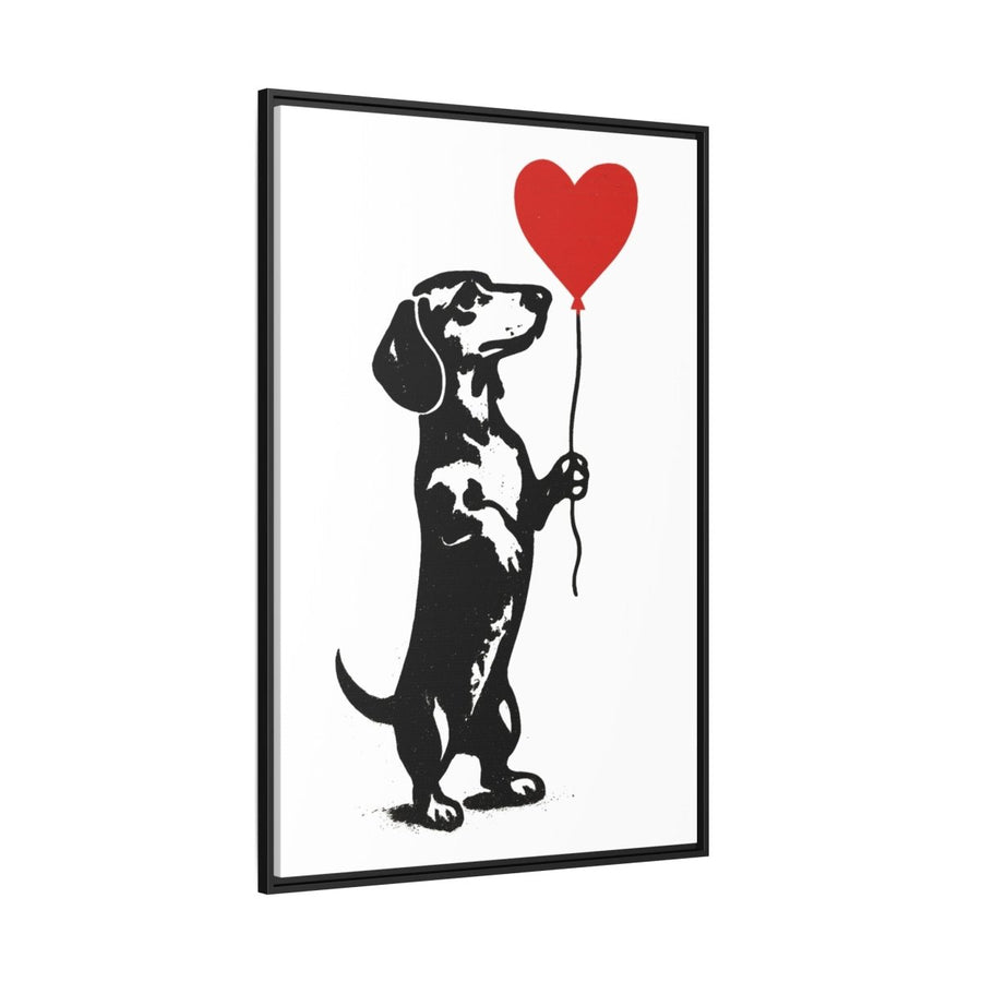 Canvas Bild – Dackel mit Herzballon-True Insights