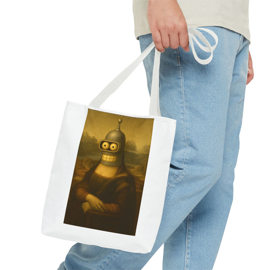 True Insights Tote Bag Mona Lisa Roboter Sci-Fi Motiv, lässiger Beutel für Kunstfreunde
