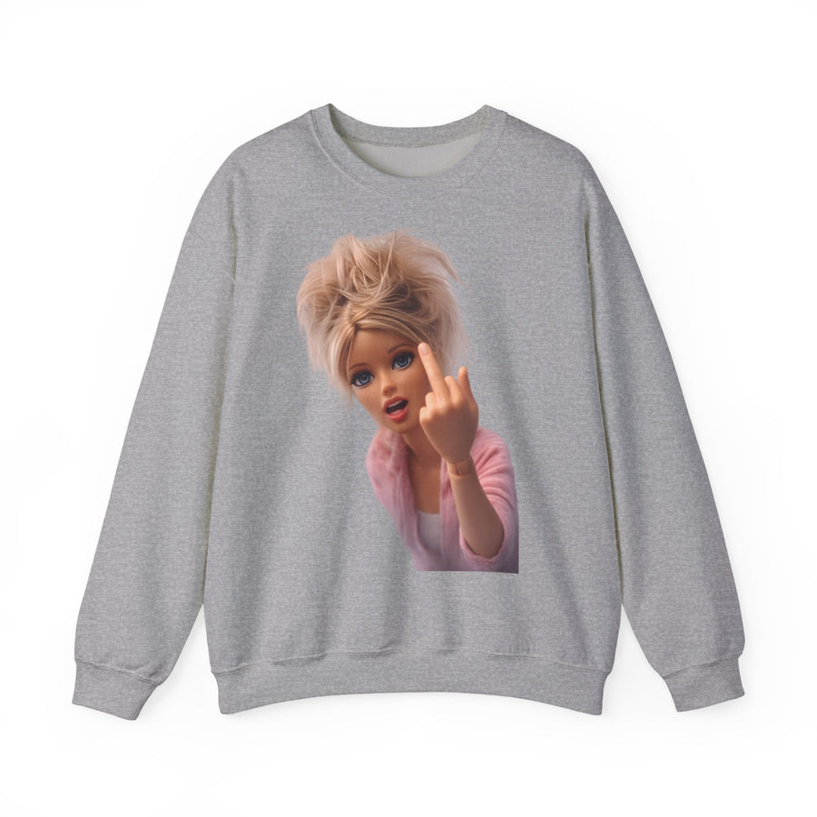 True Insights Middle Finger Sweatshirt – Freches Statement-Motiv in Sport Grey
