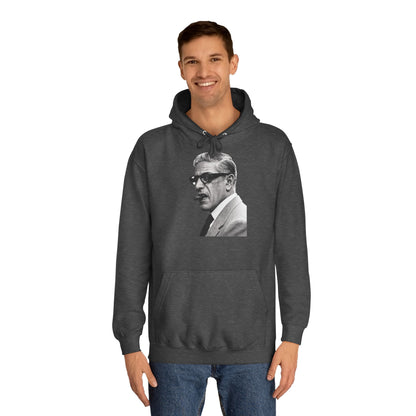 Aristoteles Onassis Hoodie – Ikonisches Portrait mit Zigarre & Brille | Vintage Schwarz-Weiß Kult Kapuzenpullover