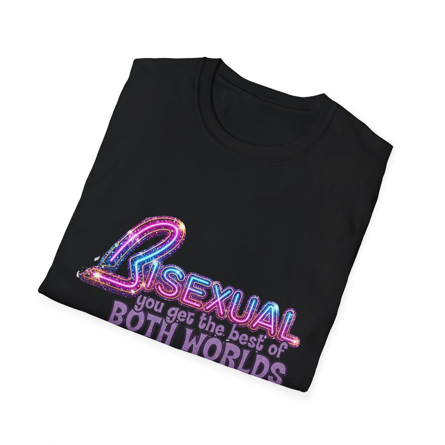 True Insights Bi Pride Shirt Best Of Both Worlds CSD Neon-Look stylischer Outfit-Look