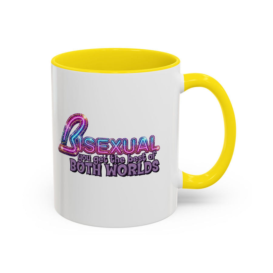 Mug Bisexual – You Get The Best Of Both Worlds | Effet paillettes coloré pour Bi Pride & CSD