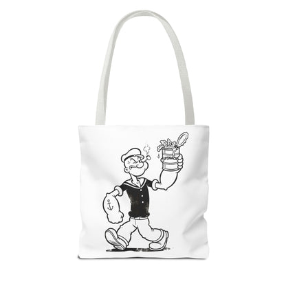 Popeye Spinat Dose Comic Kult Tote Bag – Retro Sailor Beutel aus Polyester, ideal für Comic-Fans & Nostalgiker