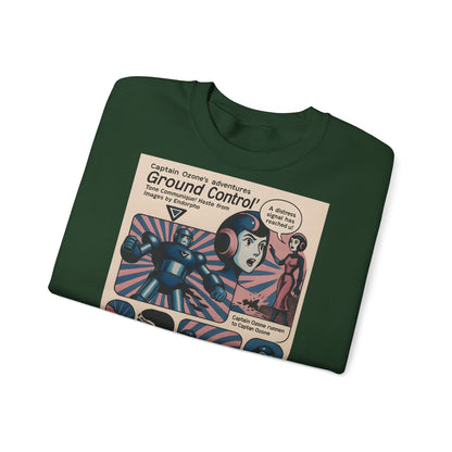 Sweatshirt – Retro Space Comic Sweatshirt – Captain Ozone „Ground Control“ Edition | True Insights Design mit Humor