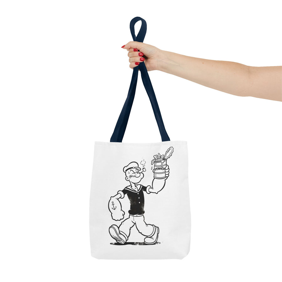 Popeye Spinat Dose Comic Kult Tote Bag – Retro Sailor Beutel aus Polyester, ideal für Comic-Fans & Nostalgiker