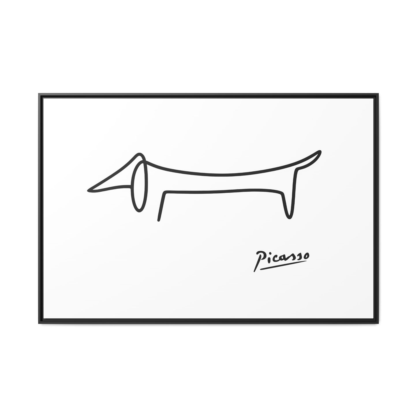 Picasso-Dackel Line-Art Leinwand | Minimalistisches Wandbild | Modernes Hunde-Kunstwerk