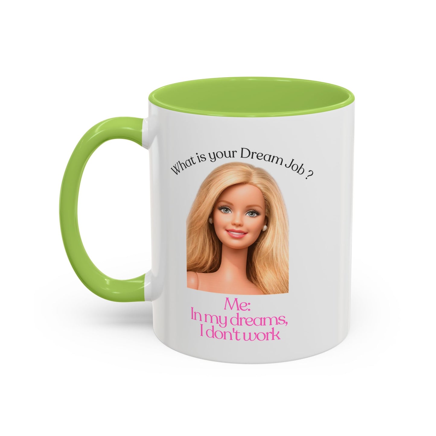 Lustige Tasse "In my dreams I don't work" - Witziger Spruch Kaffeebecher als Geschenk für faule Tage & Arbeitsmuffel