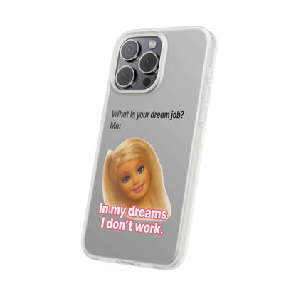 Traumjob Handyhülle – Satirische Anti-Work Phone Case mit Puppen-Illustration