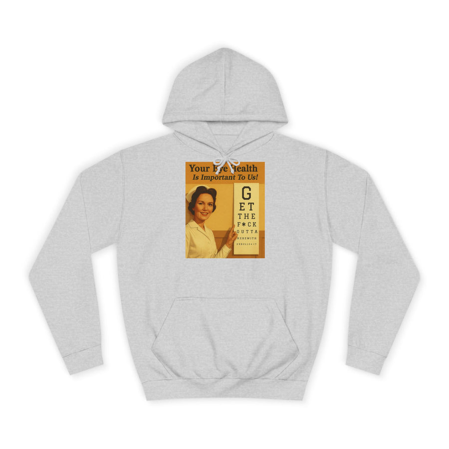 Your Eye Health Is Important To Us Hoodie – Satirisches 50s-Motiv mit Sehtest