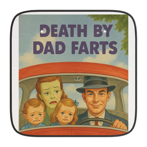 True Insights Auto-Sonnenschutz Death by Dad Farts Retro Comic-Motiv, 28x28 Zoll, 2er-Set fuer die Windschutzscheibe