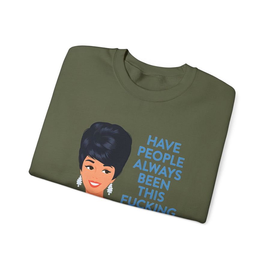 Sweatshirt Rétro Femme Drôle - Have People Always Been This Fucking Stupid - Vintage Pin-Up 60s Sarcastique Cadeau