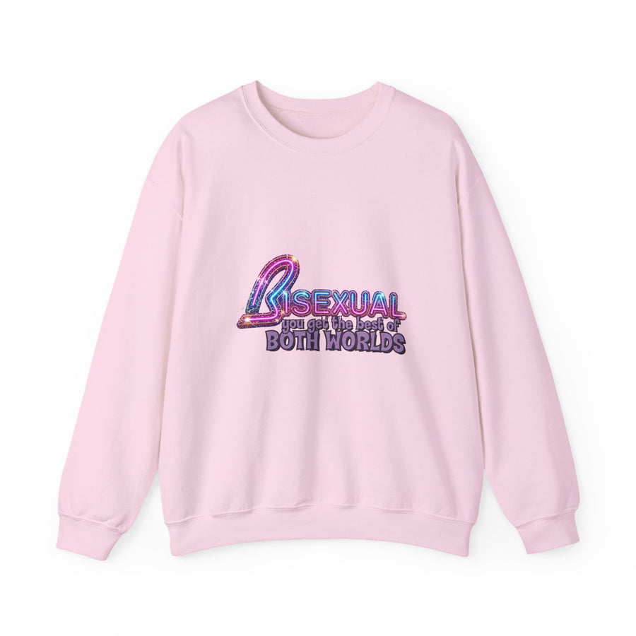 Bisexual – Best of Both Worlds Sweatshirt – Glittermotief voor Bi Pride en Pride