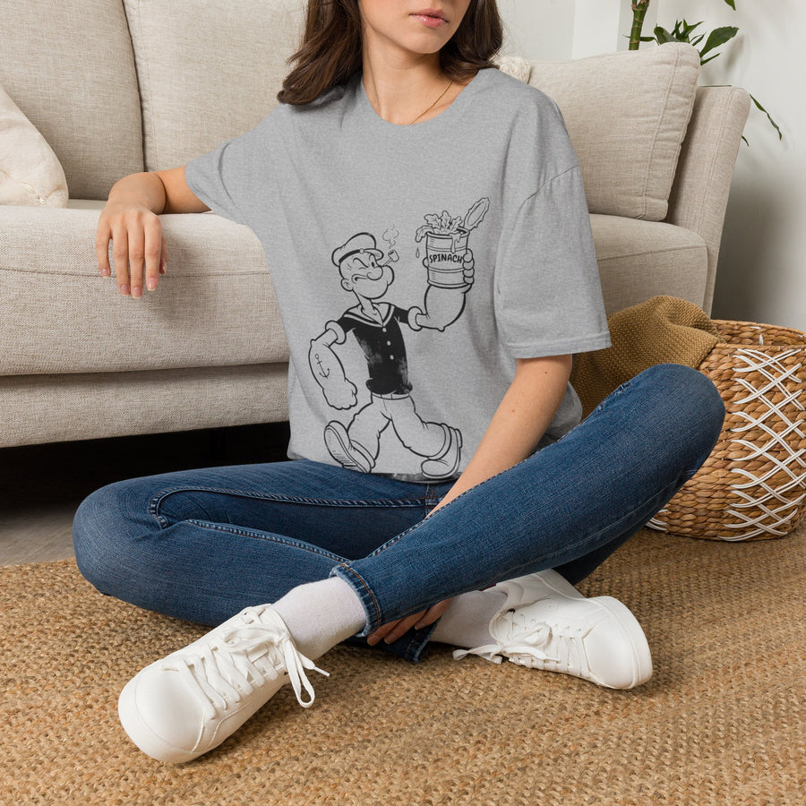 True Insights T-Shirt Retro Comic Popeye Spinat Dose Vintage Cartoon Fan Geschenk stylisch kombiniert