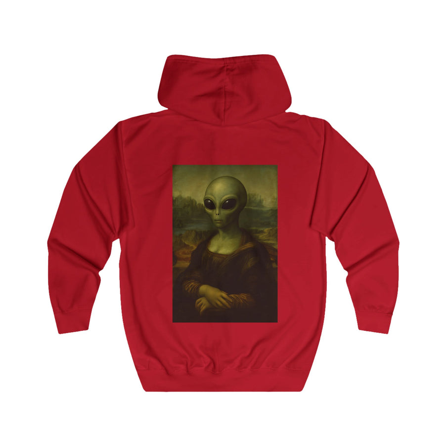 Mona Alien Zip-Hoodie – Kunstparodie mit Außerirdischer
