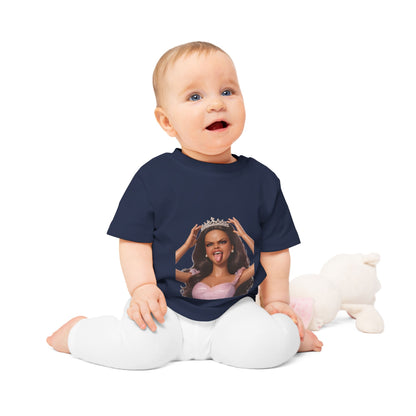 Barbicore Baby T-Shirt – Freche Prinzessin mit Krone & Zunge raus | Lustiges Diva-Motiv für Babys & Kleinkinder