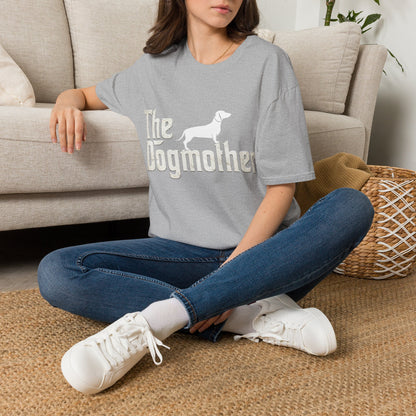 True Insights T-Shirt The Dogmother Dackel Print getragen, witziges Shirt für Dackelfans