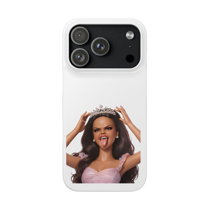Barbicore Handyhülle – Frecher Beauty Queen Look mit Tiara & Zunge raus | Pink Puppen-Style Case für Fashion-Fans