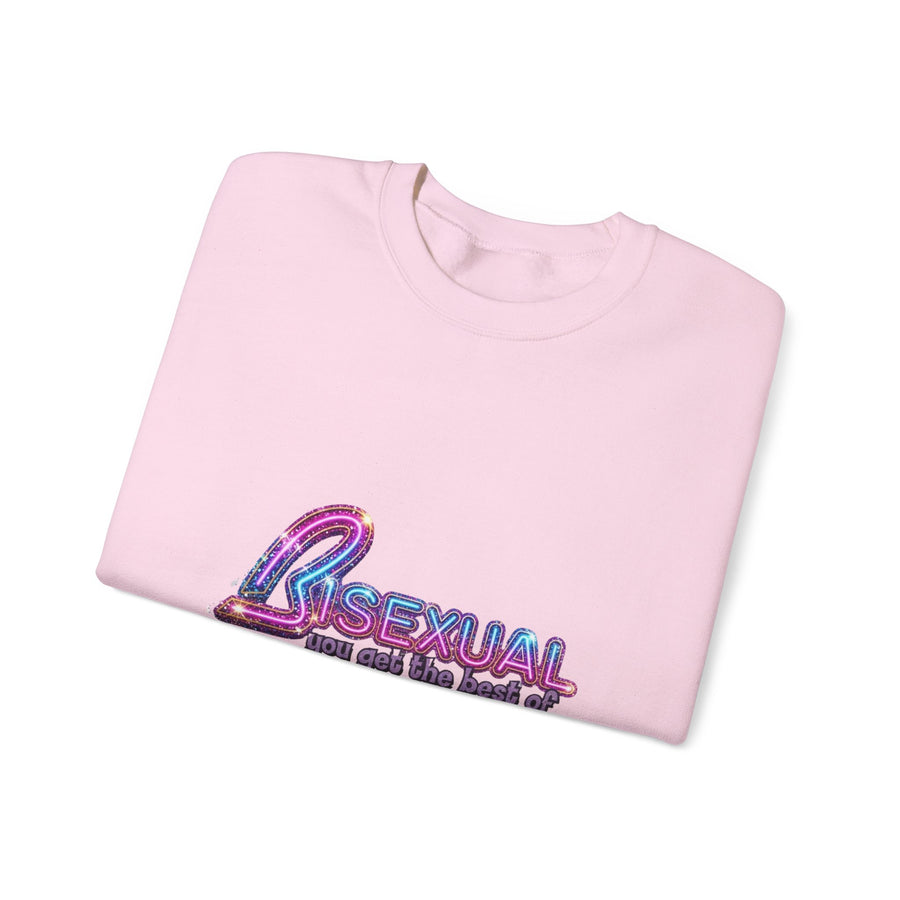 Bisexual – Best of Both Worlds Sweatshirt – Glittermotief voor Bi Pride en Pride