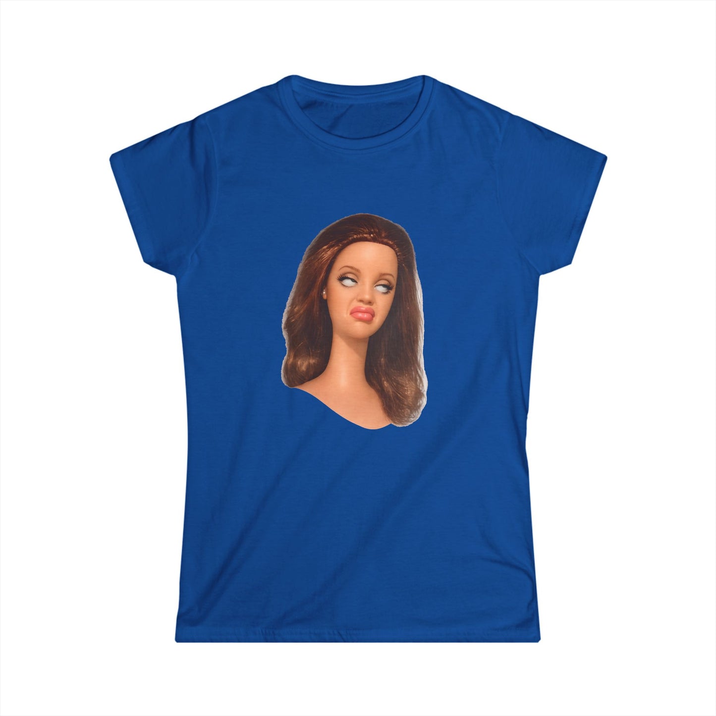 Damen T-Shirt lustiges Puppen-Meme Gesicht – Sassy Diva Print, ironisches Statement Shirt für Frauen, perfekt als Geschenk