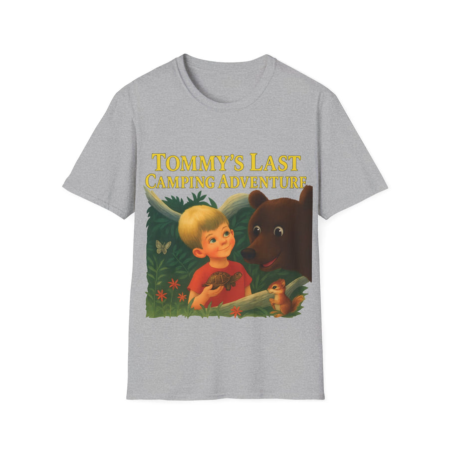 True Insights T-Shirt Tommys Last Camping Adventure skurriles Motiv in Sport Grey