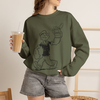 True Insights Sweatshirt Popeye Spinat Dose nostalgischer Sailor Pullover im Alltag