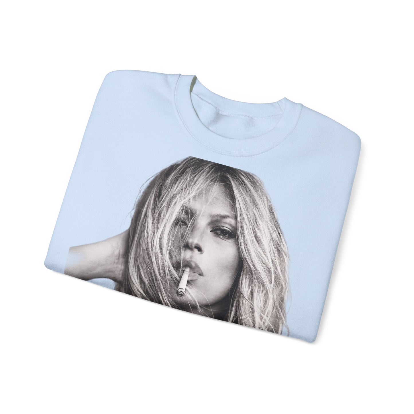 Kate Moss Sweatshirt – Schwarz-Weiß Portrait Kult-Pullover für Fashion & Vintage Fans, ikonisches Model Motiv